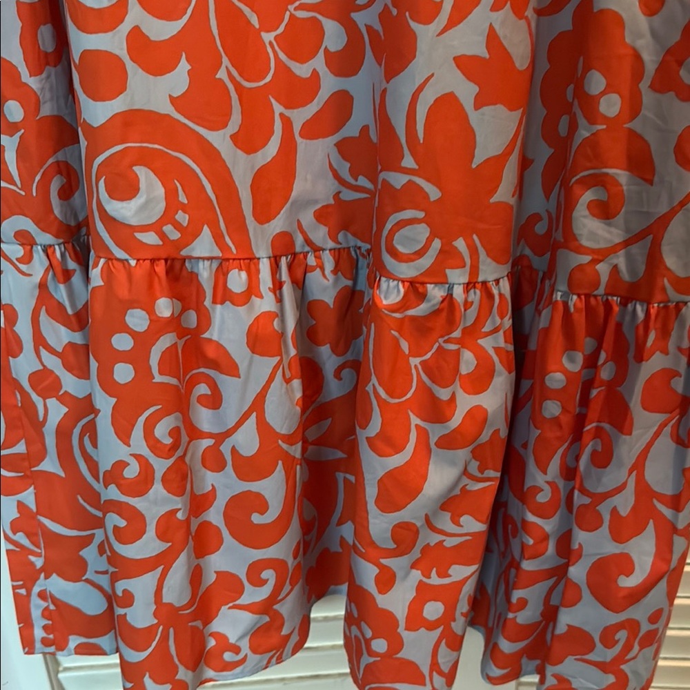 Talbots Orange and Light Blue Floral Midi Dress - Picture 4 of 4